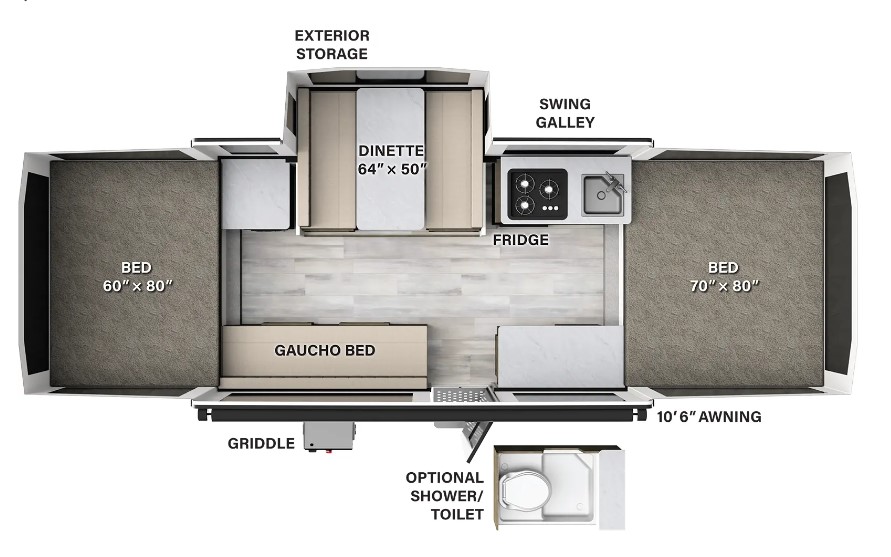 2016 FOREST RIVER ROCKWOOD 2318G, , floor-plans-day image number 0